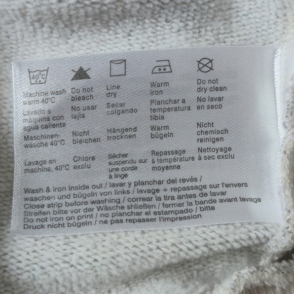 EDC by Esprit Fair Isle Y2K Cowl Neck Hoodie Sweatshirt Gray White M - Picture 12 of 13